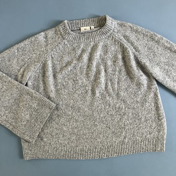 AG Adriano Goldschmied Noelle Metallic Shimmer Wool Blend Bell Sleeve Sweater - Picture 6 of 8